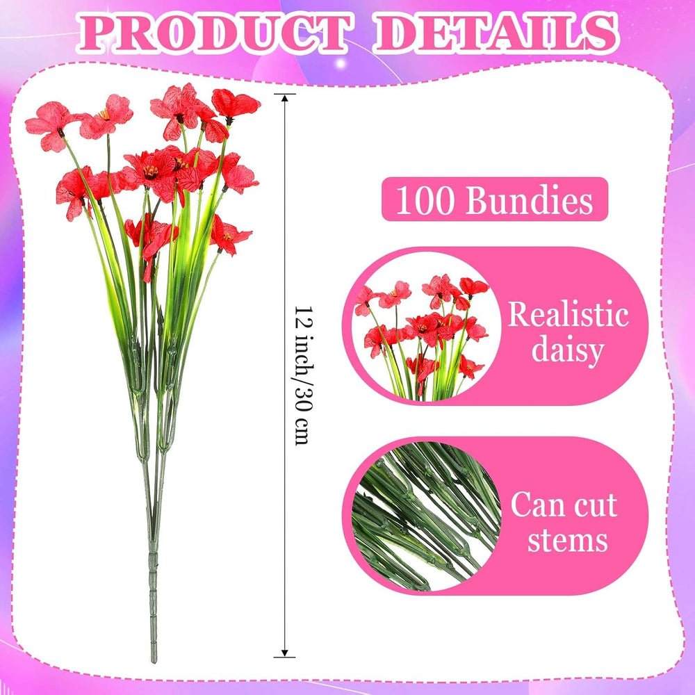 Lyrow Violet Artificial Flowers, Cluster, Classic Colors