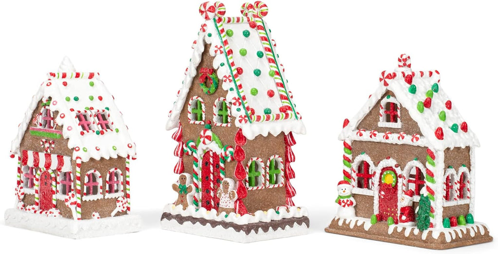 mark feldstein red gingerbread village porcelain tea light showing dimensions