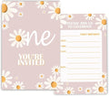Daisy 1st Birthday Invitations for Girls, Daisy One Birthday Party Invitaions for Party Invites, 4x6 Inches, 30 Sets with Envelopes