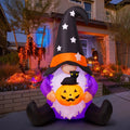 GOOSH 5 FT Halloween Gnomes Inflatables Outdoor Decorations, Gnome with Pumpkin Blow Up Yard Decorations Built-in LED Lights for Halloween Outdoor Decoration