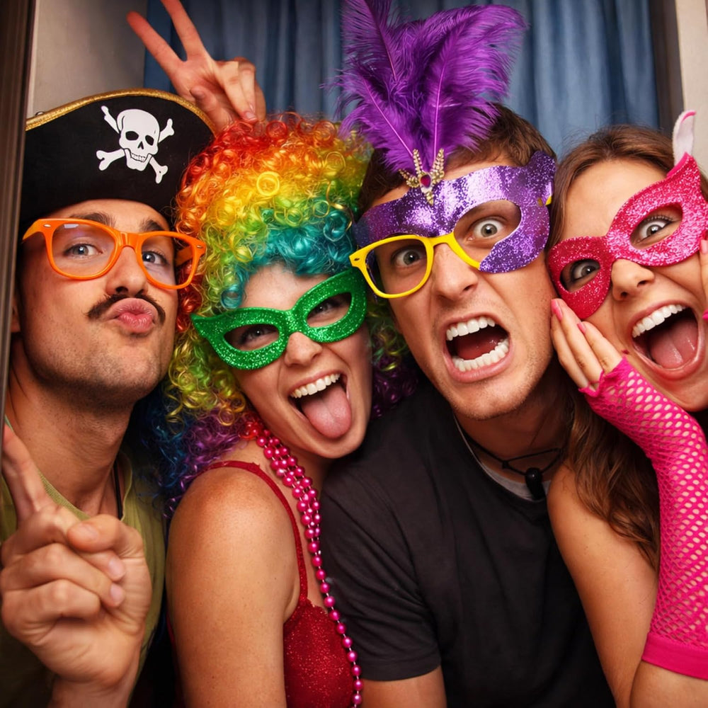 Landhoow 33 Pcs Funny Photo Booth Party Assorted Photo Booth Kit Props Costum...