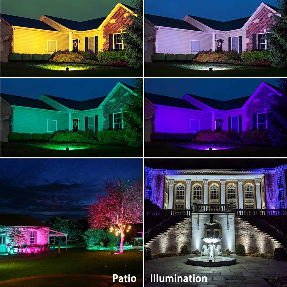 MELPO Led Flood Light 500W Equivalent, RGBW Led Outdoor Colored Floodlight