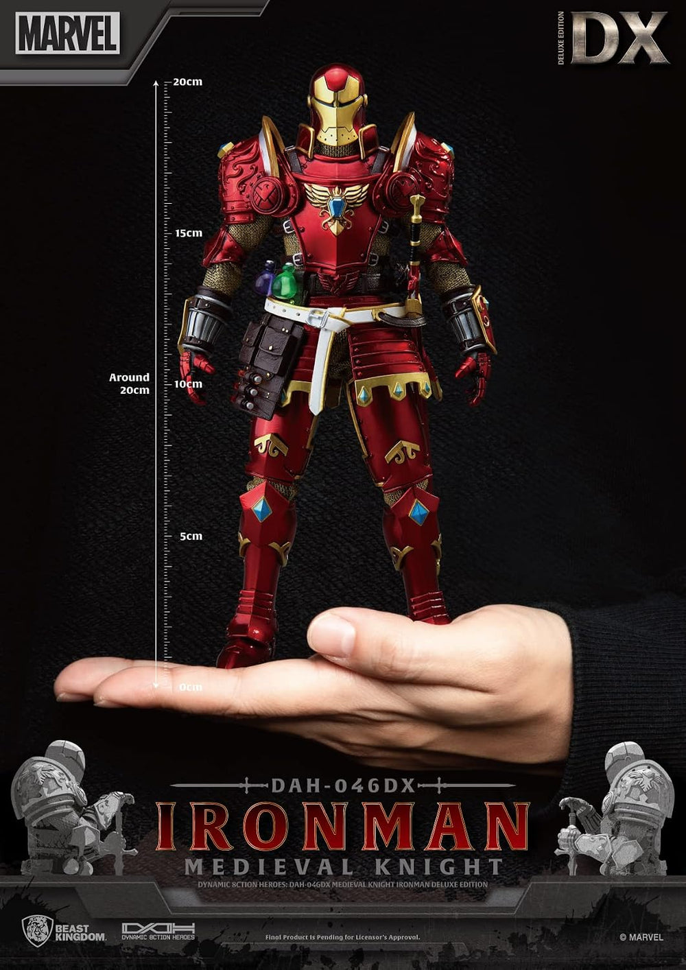 Beast Kingdom Medieval Knight Iron Man (Deluxe Version) DAH-046 Dynamic Actio...