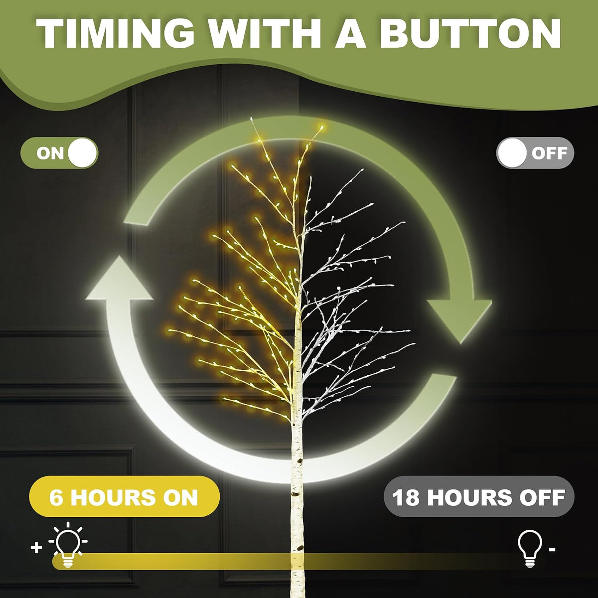 6ft lighted birch tree, 260 led plug-in fairy on a desk or shelf