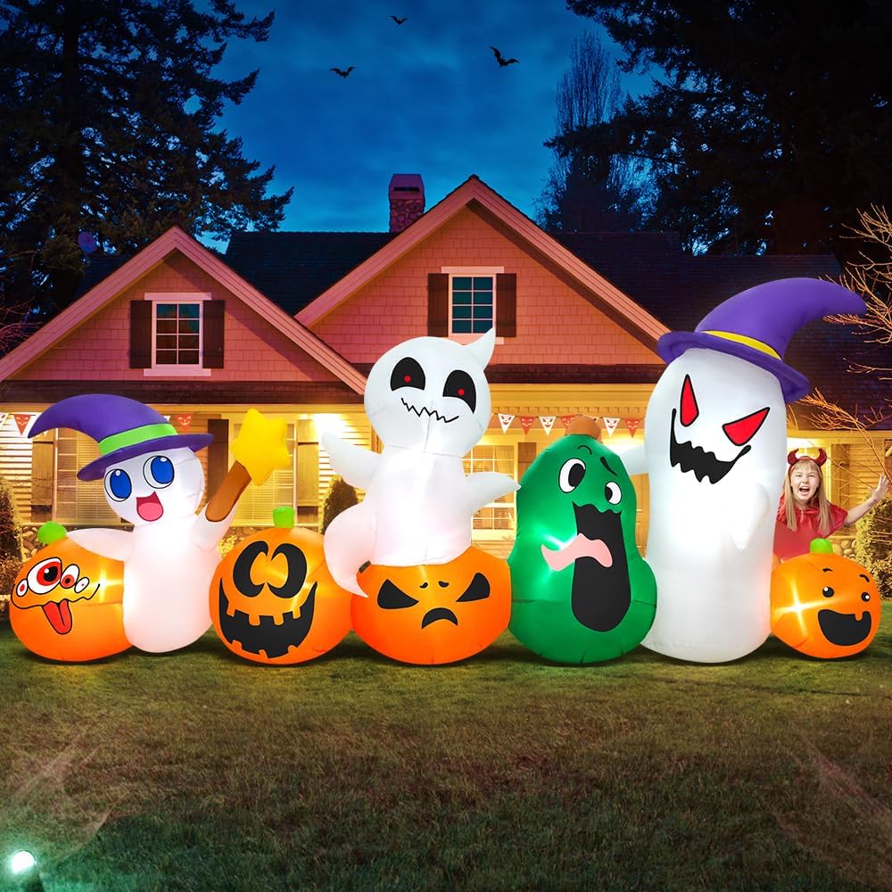 8 ft halloween inflatables blow up outdoor decoration on a desk or shelf