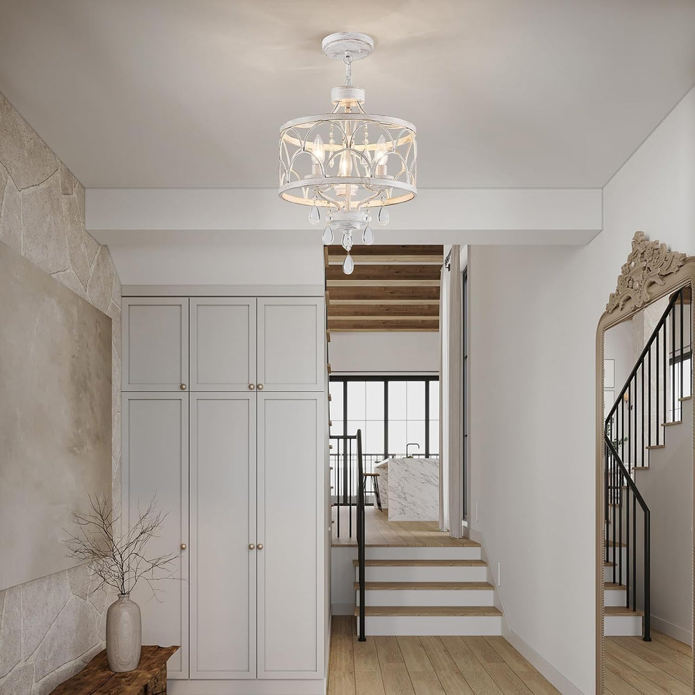 Small Crystal Chandelier, Modern Crystal Chandelier for Dining Room, Rustic F...
