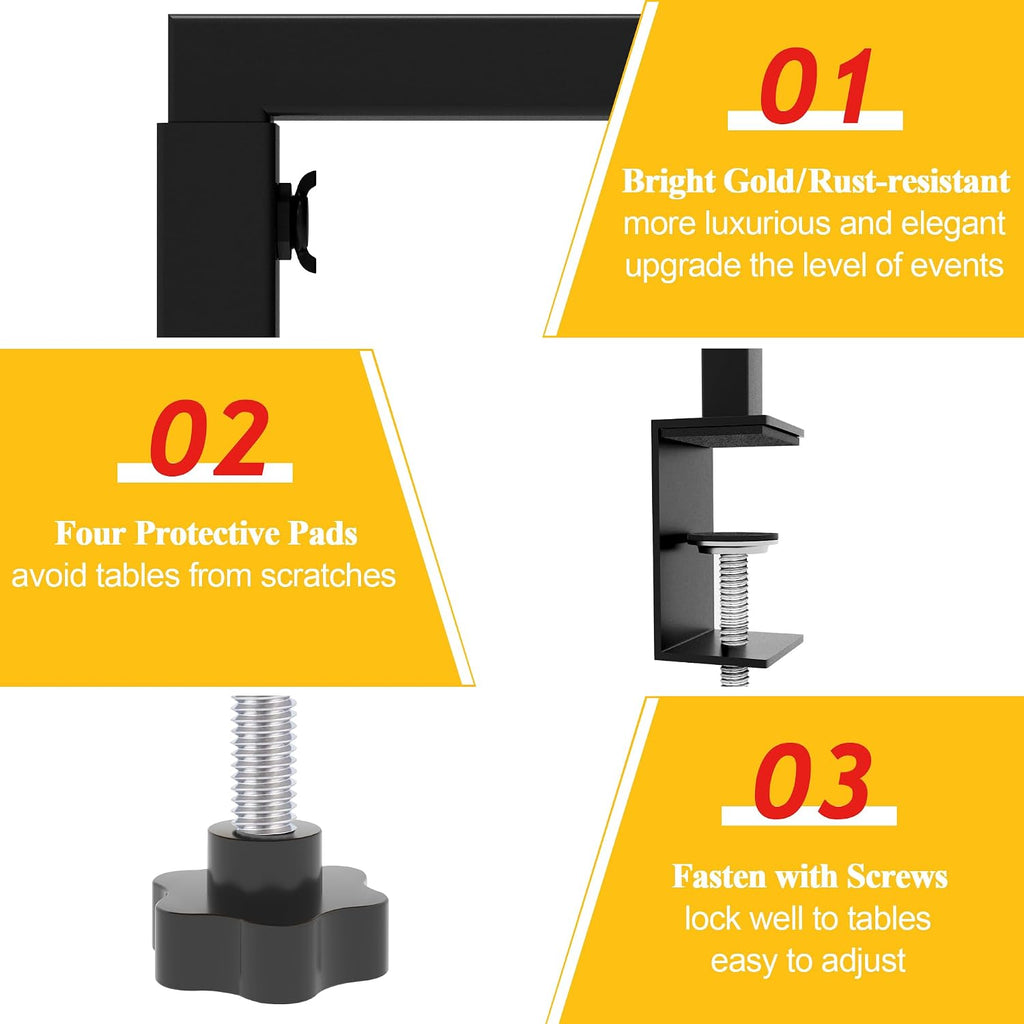 Fomcet Over The Table Rod Stand with Clamps Black Adjustable Table Arch