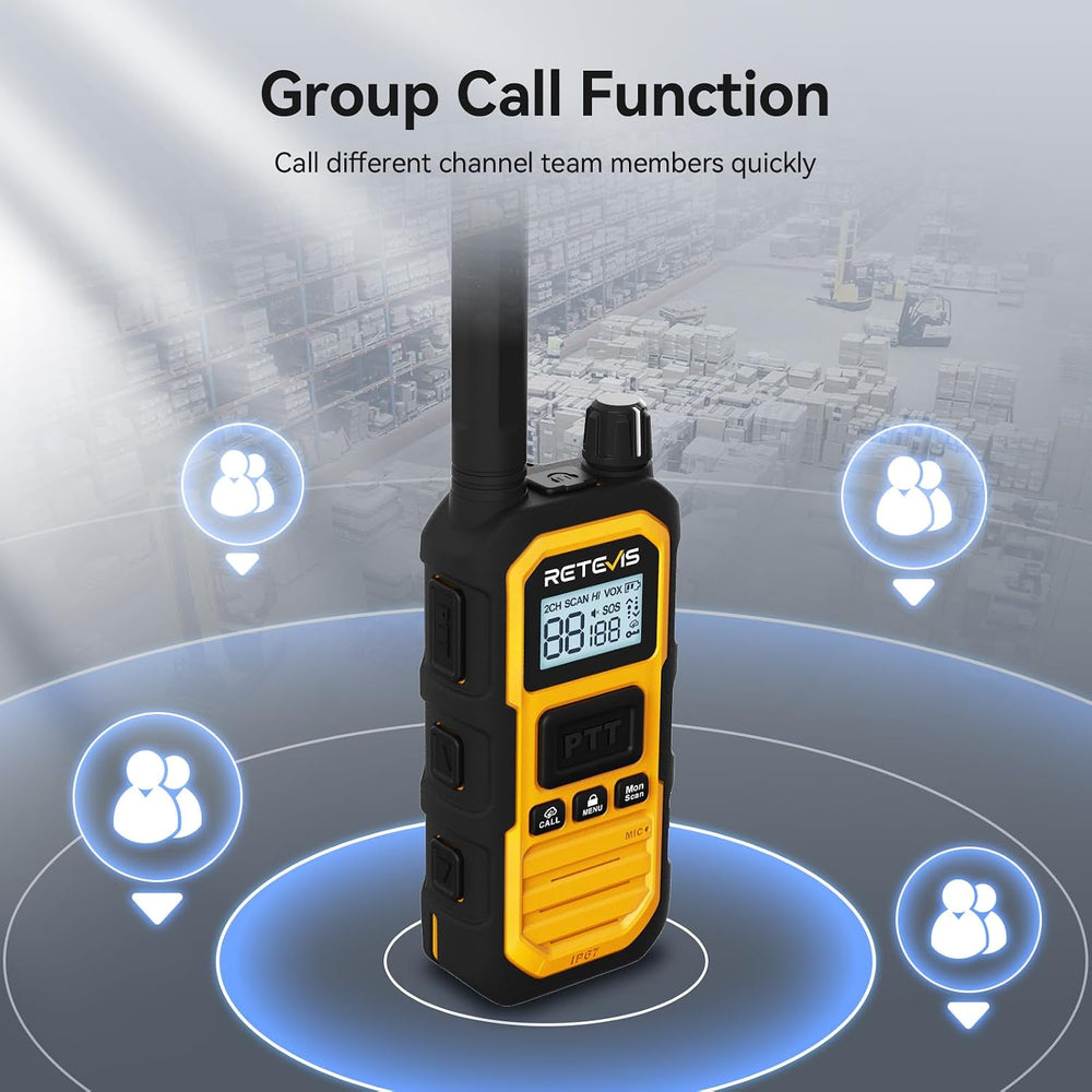 Retevis RB48 Plus Waterproof Walkie Talkies Long Range,GMRS Radios (6 Pack)