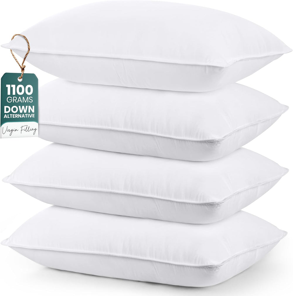 Utopia Bedding Bed Pillows for Sleeping (White), Queen Size Set of 4, Hotel P...