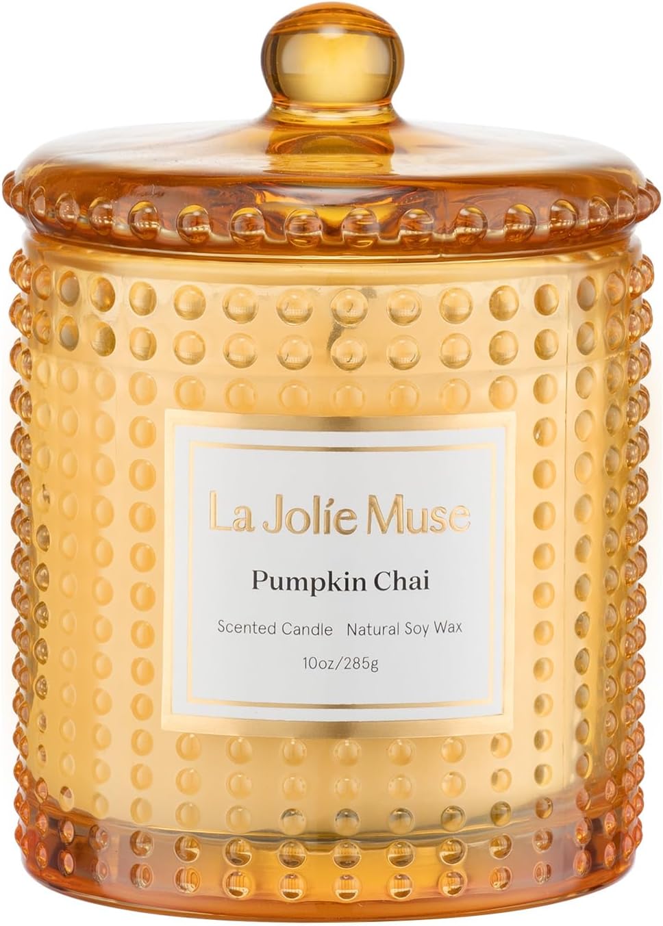LA JOLIE MUSE Pumpkin Chai Scented Candles for Home, Natural Soy Wax,55 Hrs
