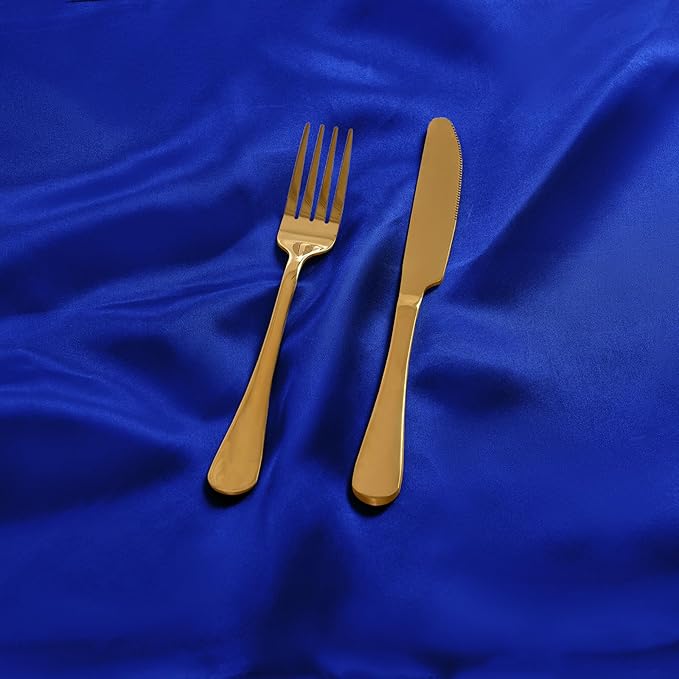 50 Pieces Royal Blue Satin Napkins, 17" x 17" Square Table Napkins, Silky Soft Smooth Washable Napkins for Restaurant, Weddings, Dinner, Party Decoration