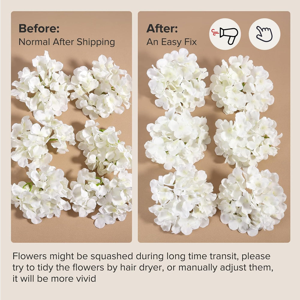 Auihiay 204Pcs Hydrangea Artificial Flowers Bulk, Silk Hydrangeas Flowers