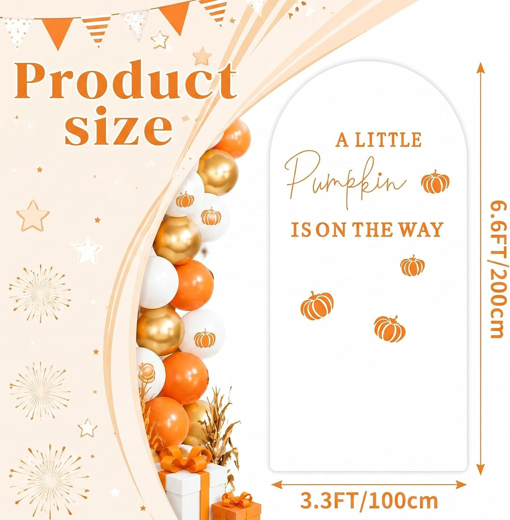 Hunnmingre A Little Pumpkin Is on the Way Thanksgiving Shower Arch Cover