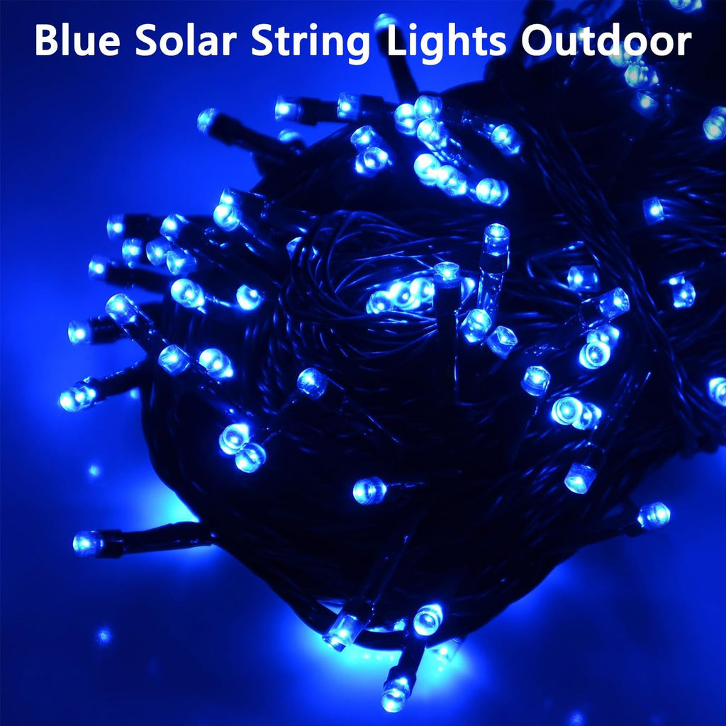 kaq 2pack 500led solar string lights outdoor waterproof shown in use