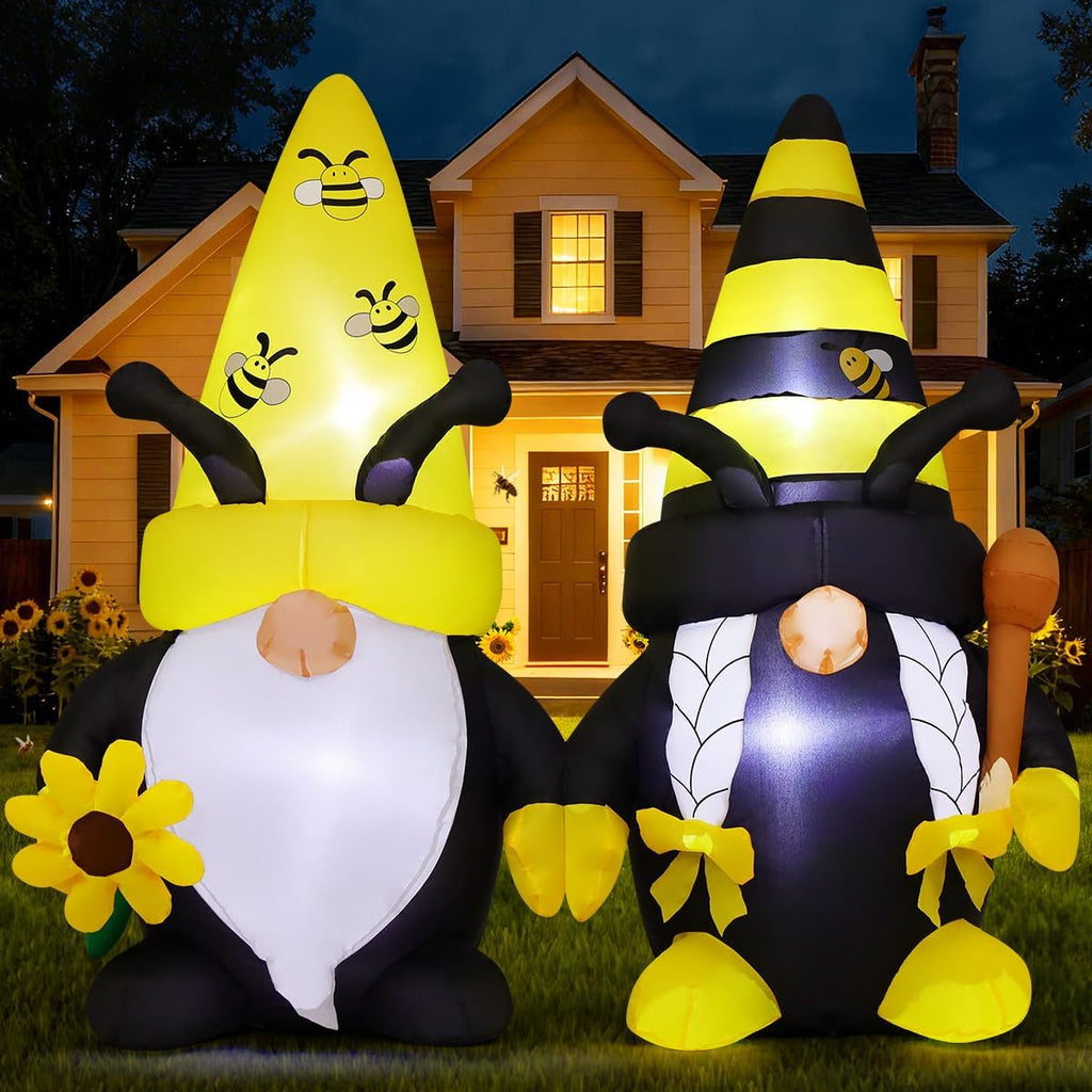 goosh 6 ft long spring inflatables gnomes decorations shown in use