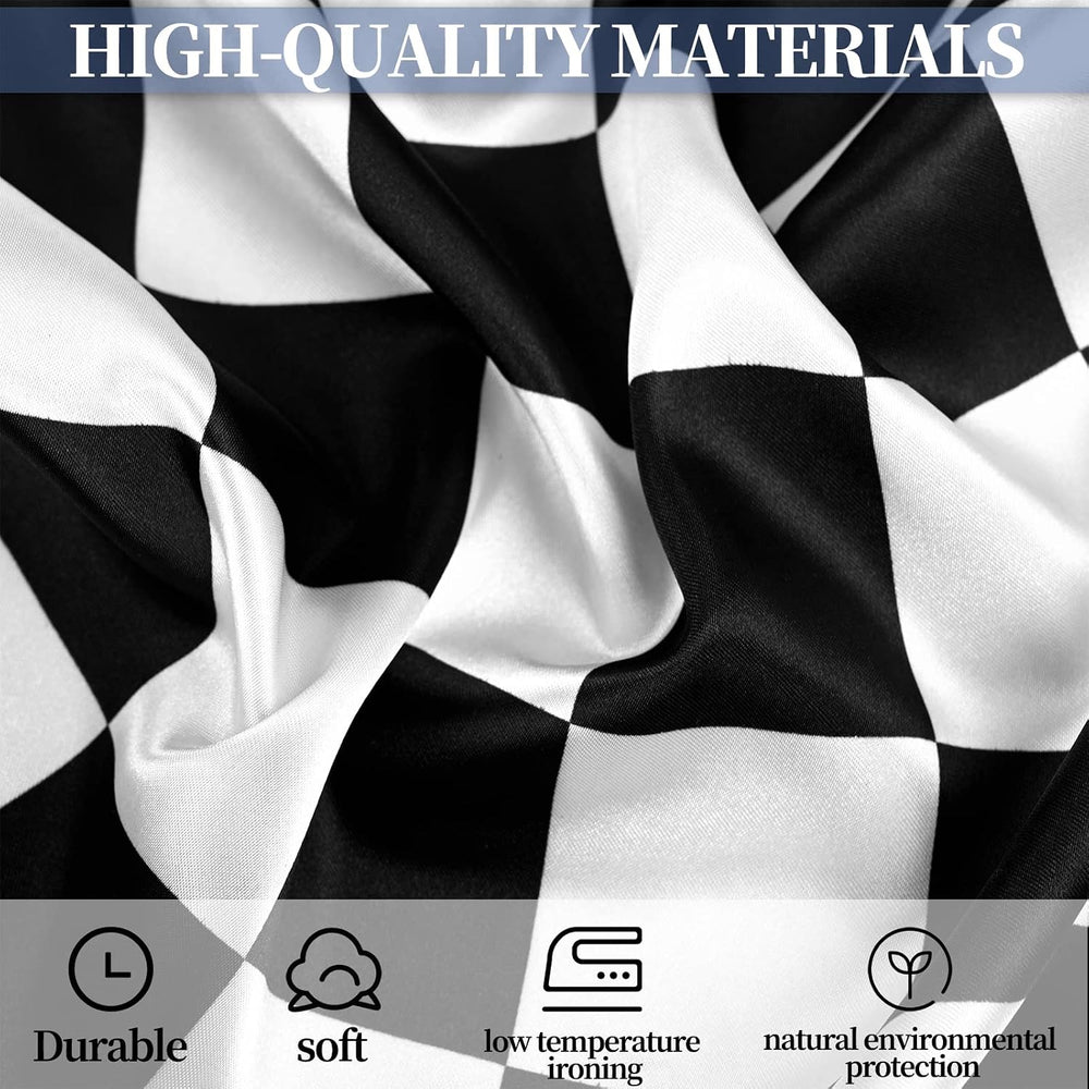 12 Pack Checkered Table Runner 12x108 Inch Black and White Checkerboard Racin...