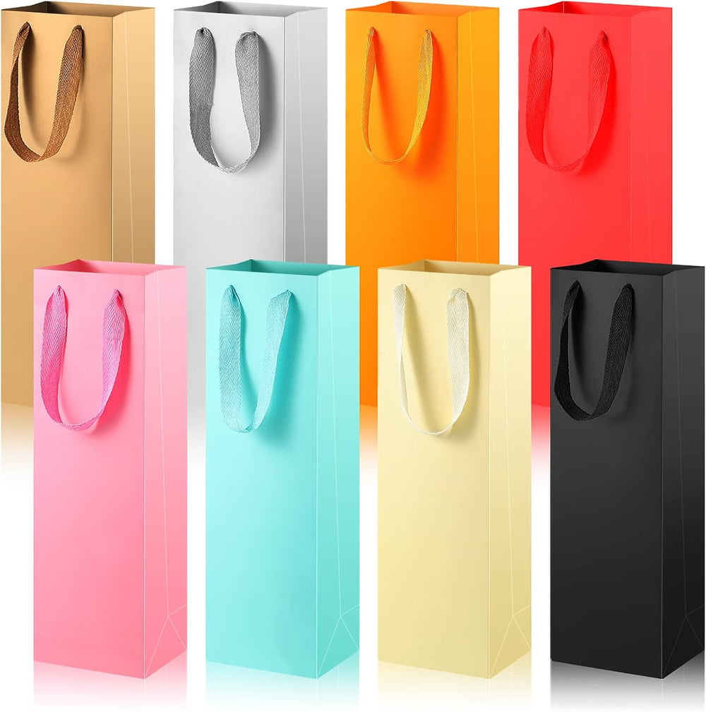 Zonon 48 Pieces Colorful Wine Gift Bags Bulk Christmas Wine Bottle Paper Bags...