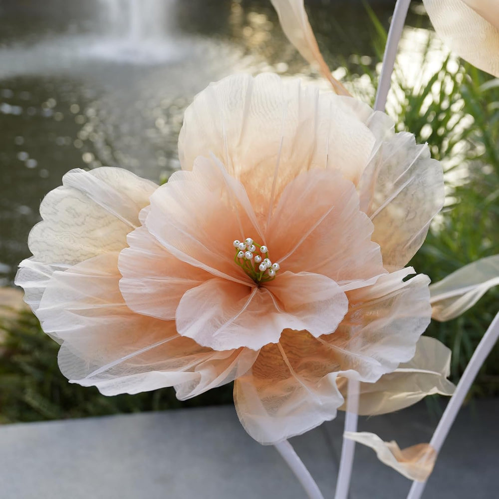 Giant Artificial Flower Decor,Oversized Gradient Organza Flower with Bendable...