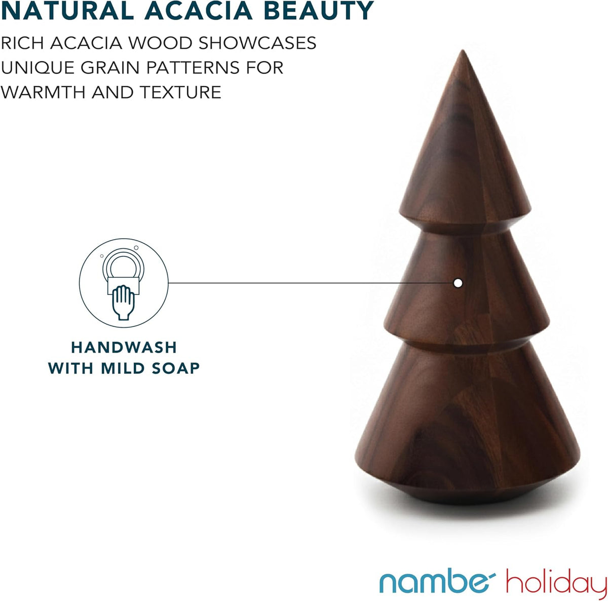 nambé acacia tree set – handcarved wooden sculptures on a desk or shelf
