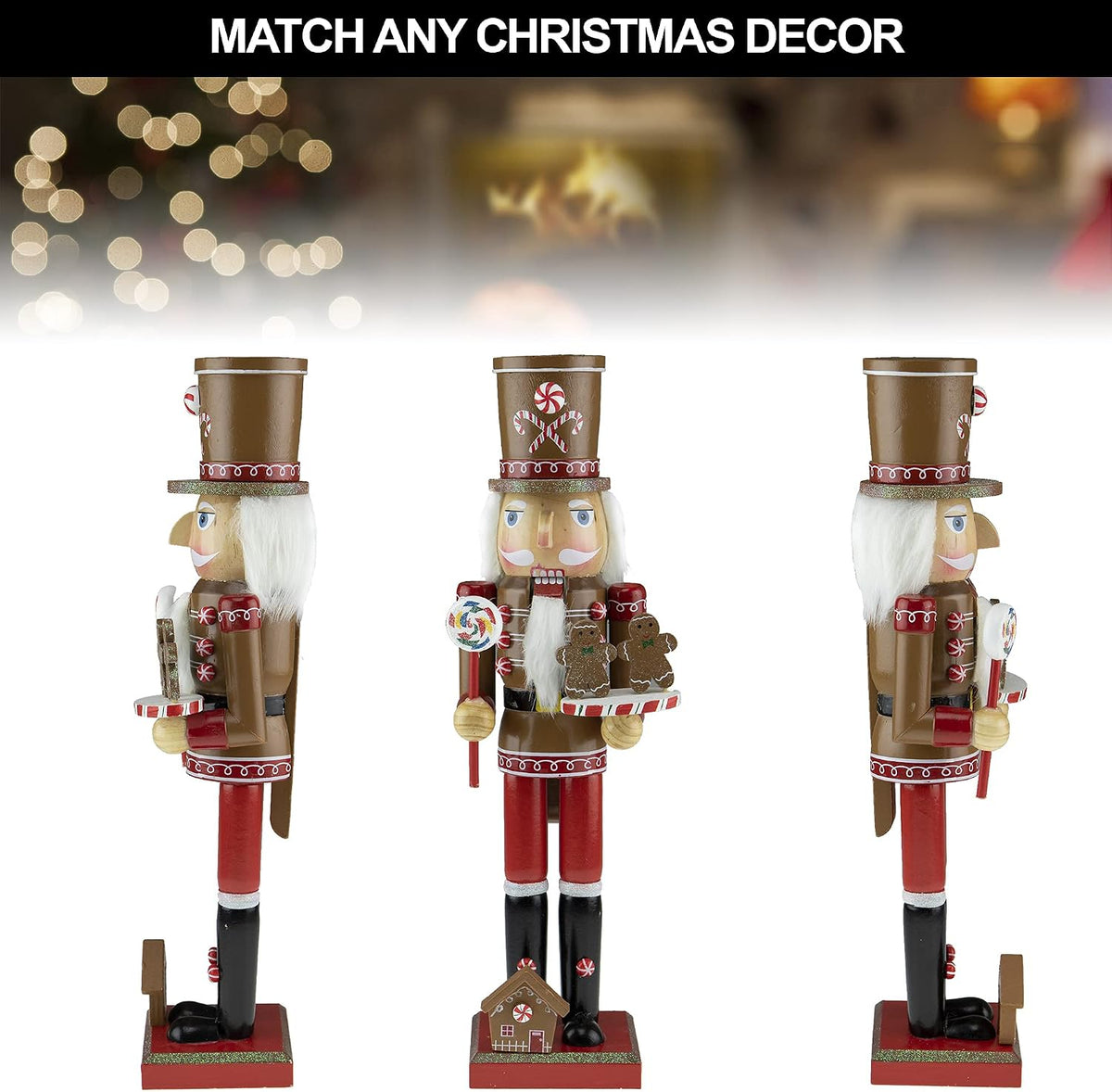 clever creations red gingerbread baker 15 inch traditional, side view