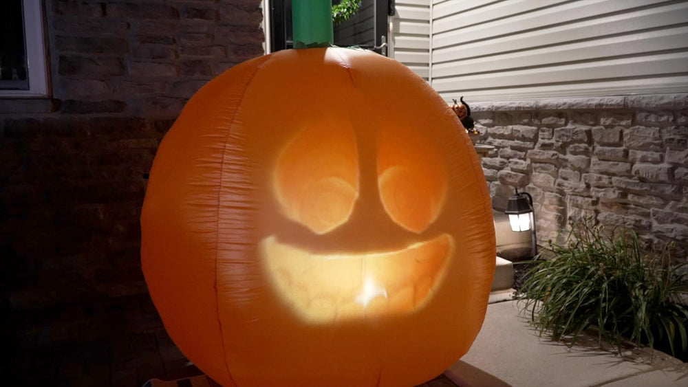 Inflatable Jabberin' Jack 5 Foot Tall Talking Animated Pumpkin with 56 In...
