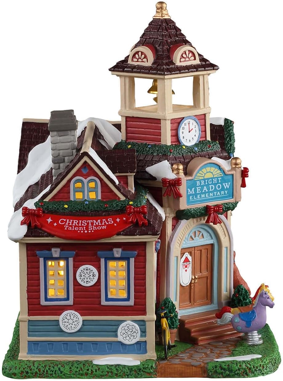 lemax bright meadow elementary school #15766 - wood shown in use