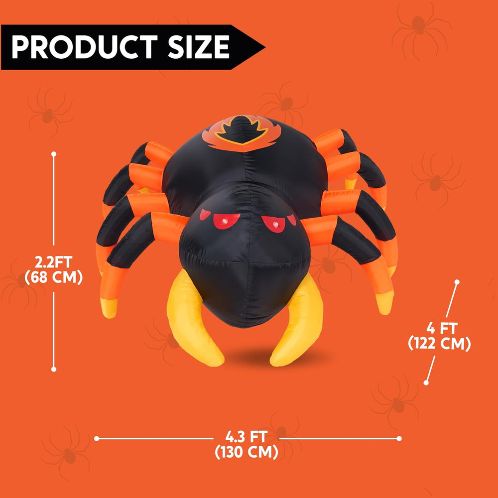 JOYIN 4 FT Halloween Inflatable Spider, Remote Control Blow Up Spider with 36...
