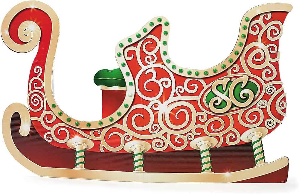Fun Express Cardboard Santa Sleigh Stand Up Christmas Decorations