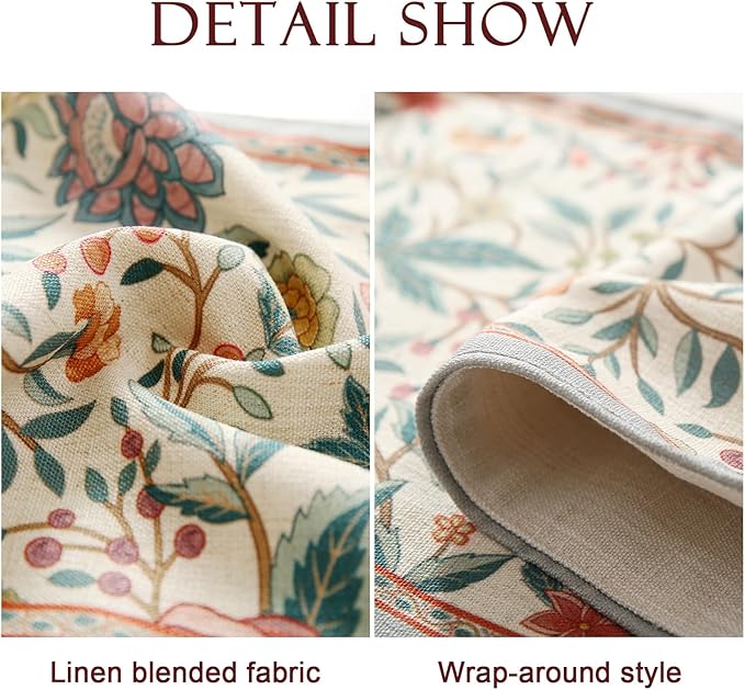 Floral Printed Table Runner for Table,Decorative Linen 87 Inches Long Table Runners,Farmhouse Coffee Decor Tabletop for Kitchen,Dining,Party,Home,Christmas,12"*87"