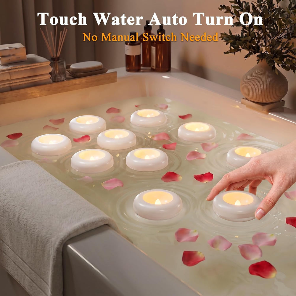 Rechargeable Flameless Floating Candles, Waterproof Tea lights, 6 Pack