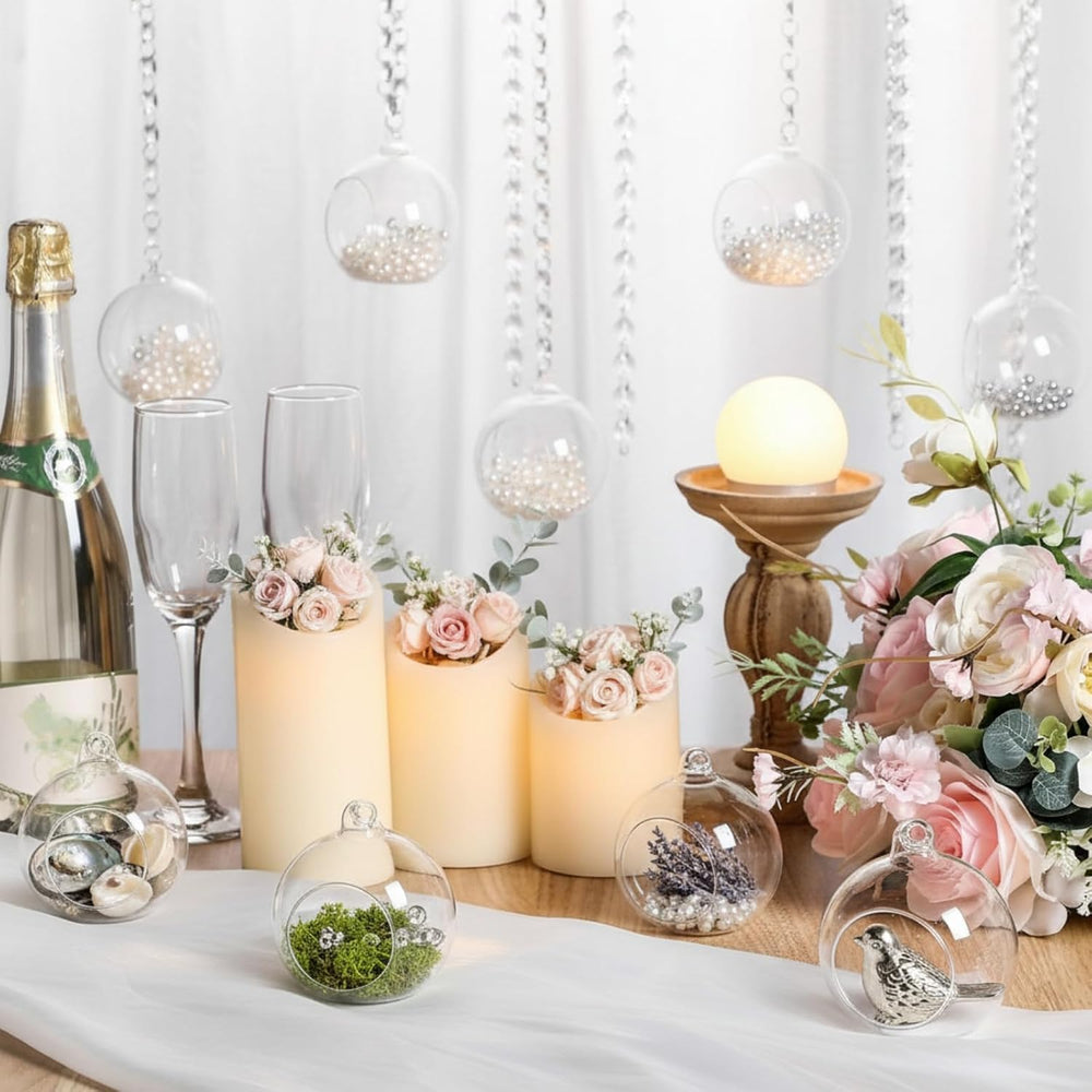 GlikCeil 17 Pcs Clear, Hanging Crystal Garland Decor