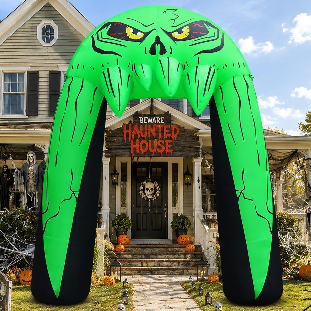comin 10 ft halloween inflatables archway outdoor decorations, close-up detail