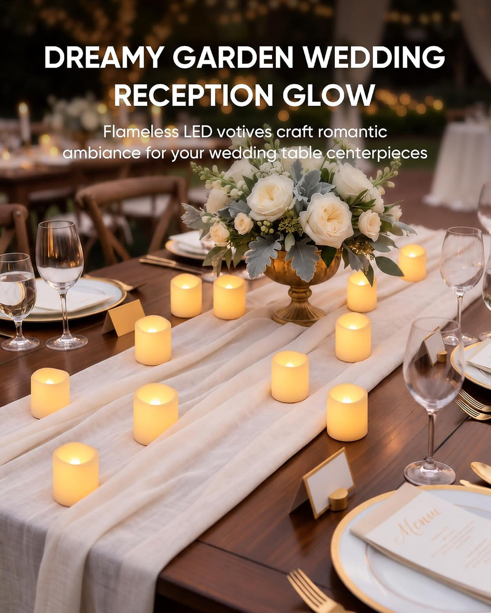 Homemory 100 Pack Ivory Flameless Flickering LED Votive Tealights Candles