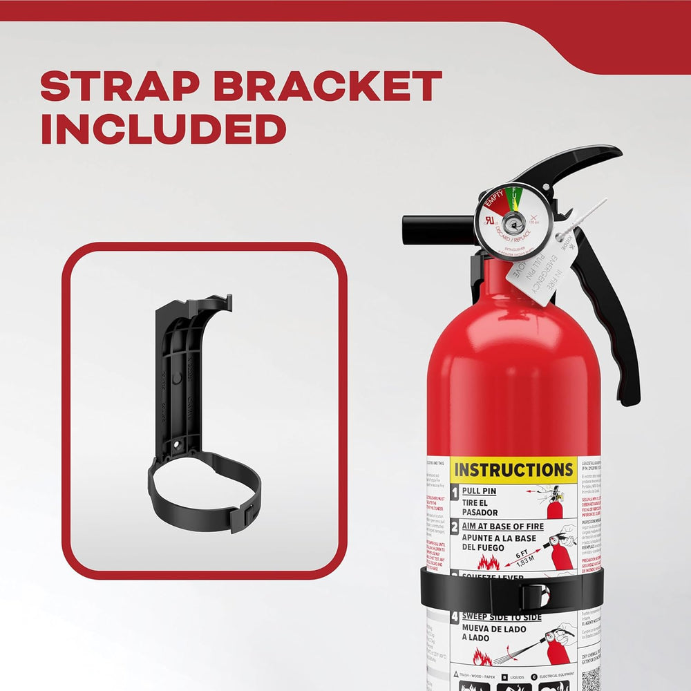 Kidde Fire Extinguisher for Home, 1-A:10-B:C, Dry Chemical Extinguisher, Red,...