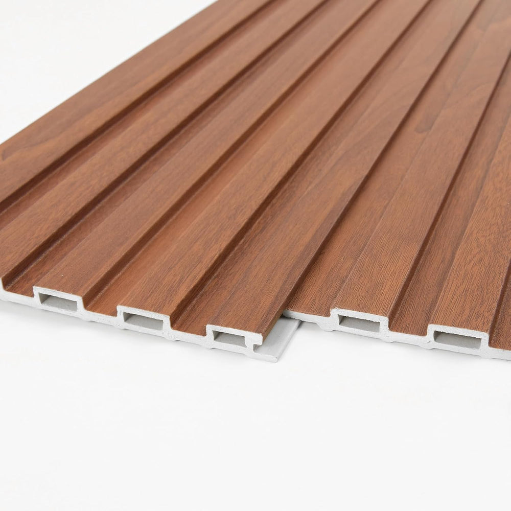 Art3d 48 x 6 Inch WPC Wood Slat Wall Panels, 3D Wall Accents, 16-Pack, Teak