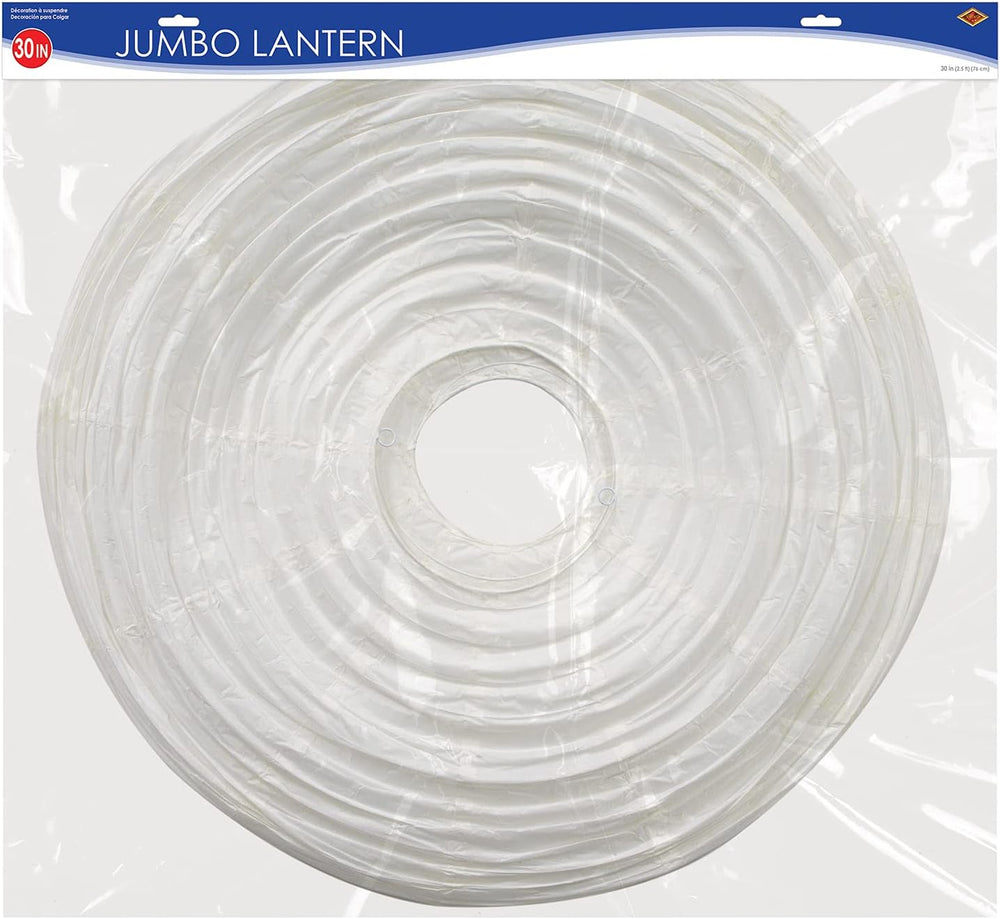 Beistle White Jumbo Paper Lantern Hanging Decoration for Weddings, Bridal Sho...