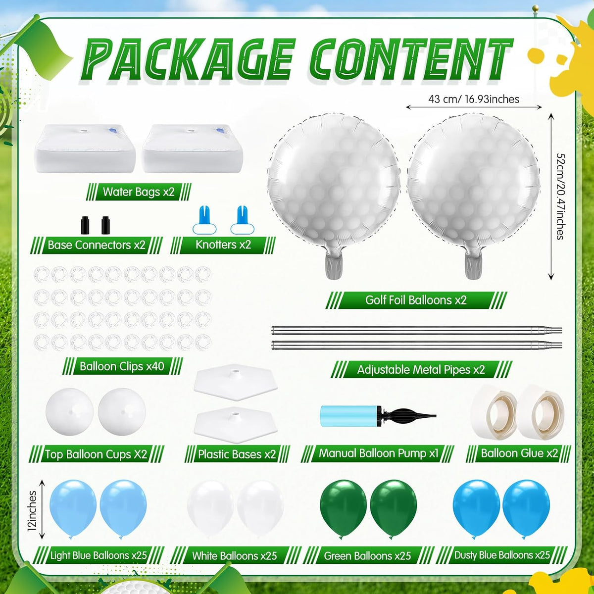 Kasyat 2 Sets Golf Balloon Column Stand Kit