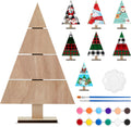 Soaoo 8 Pcs Wood Christmas Trees 11.81 x 7.48 Inch DIY Kit