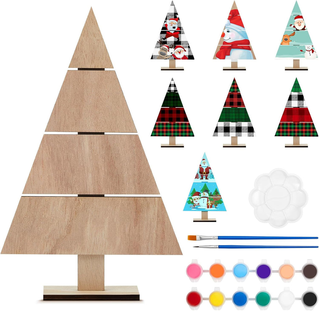 soaoo 8 pcs wood christmas trees 11.81 x shown in use