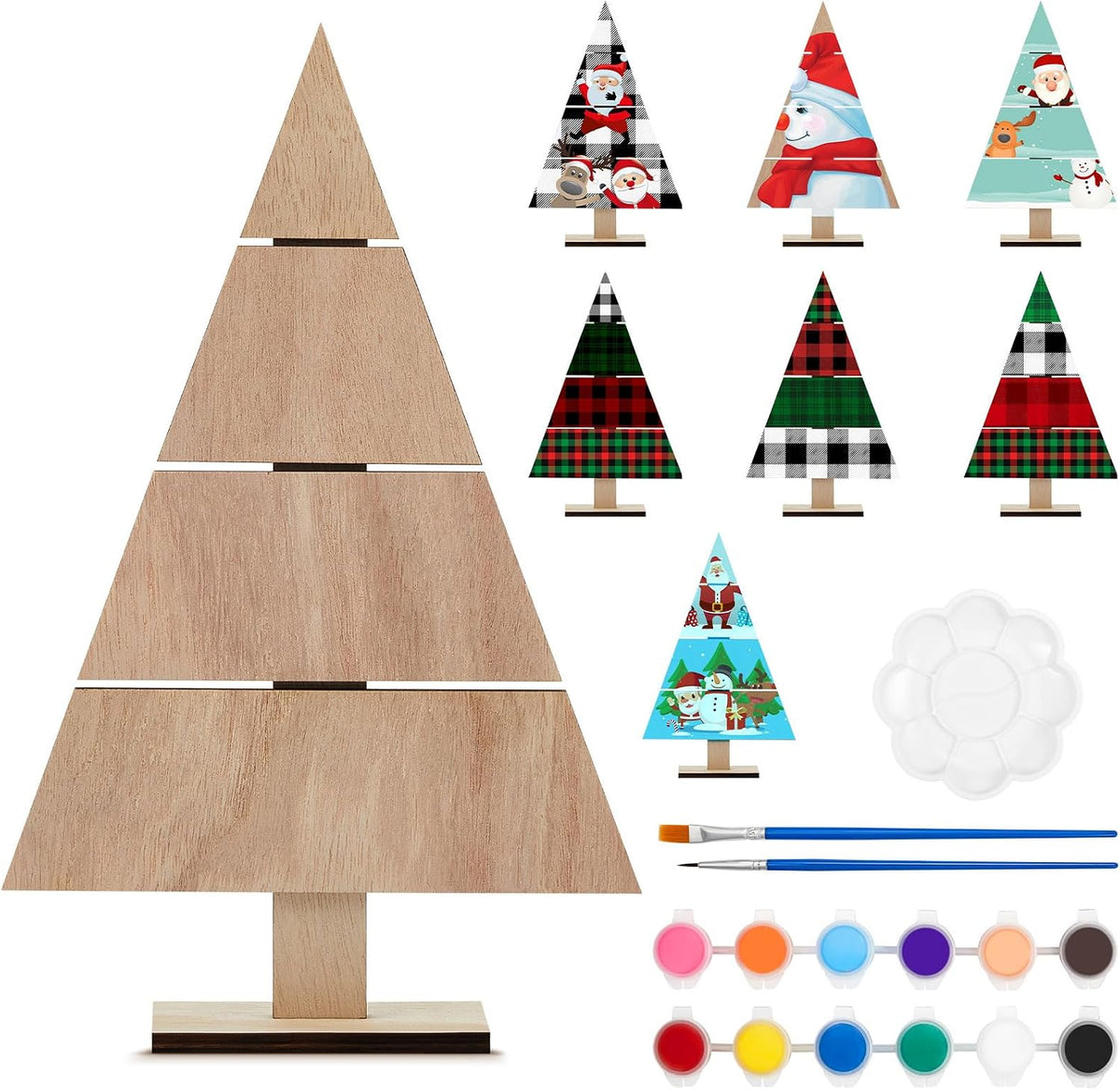 soaoo 8 pcs wood christmas trees 11.81 x shown in use