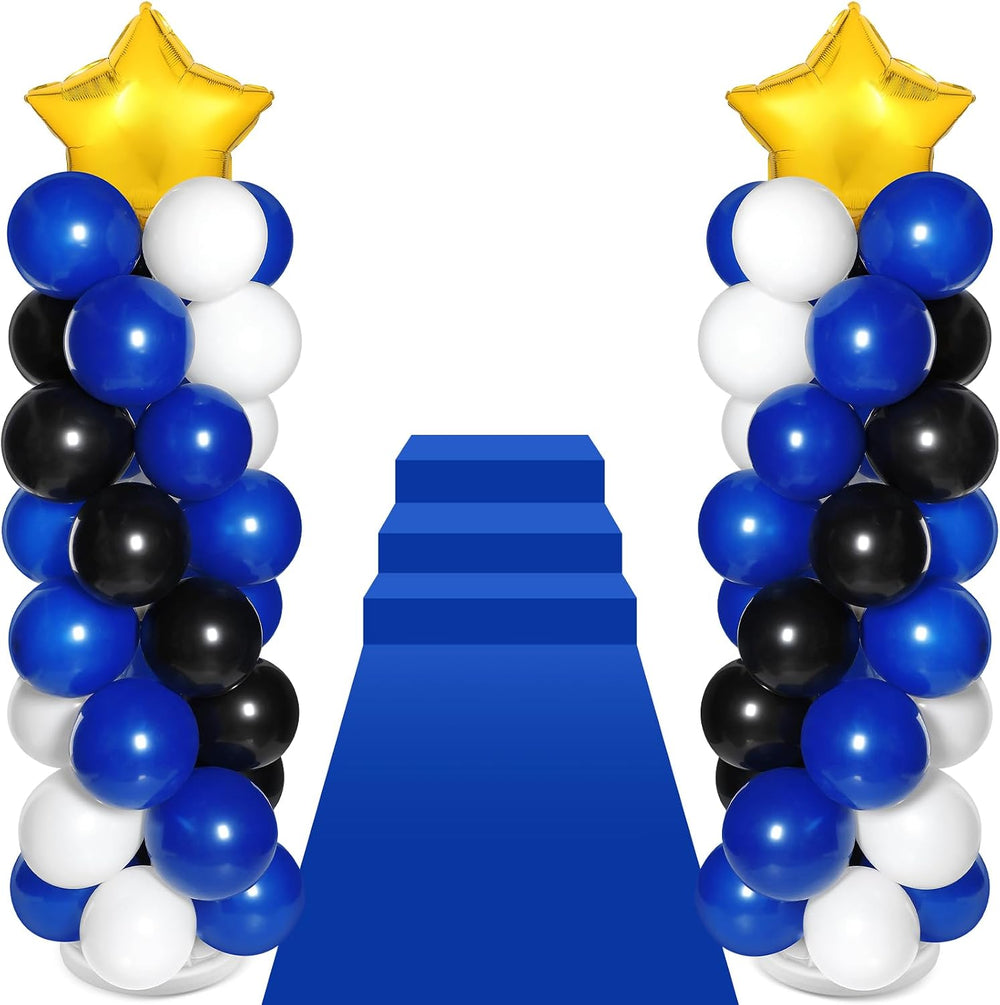 2 Sets of Balloon Column Stand Kit with 2 Star Balloons 100 Latex Balloons 2 ...
