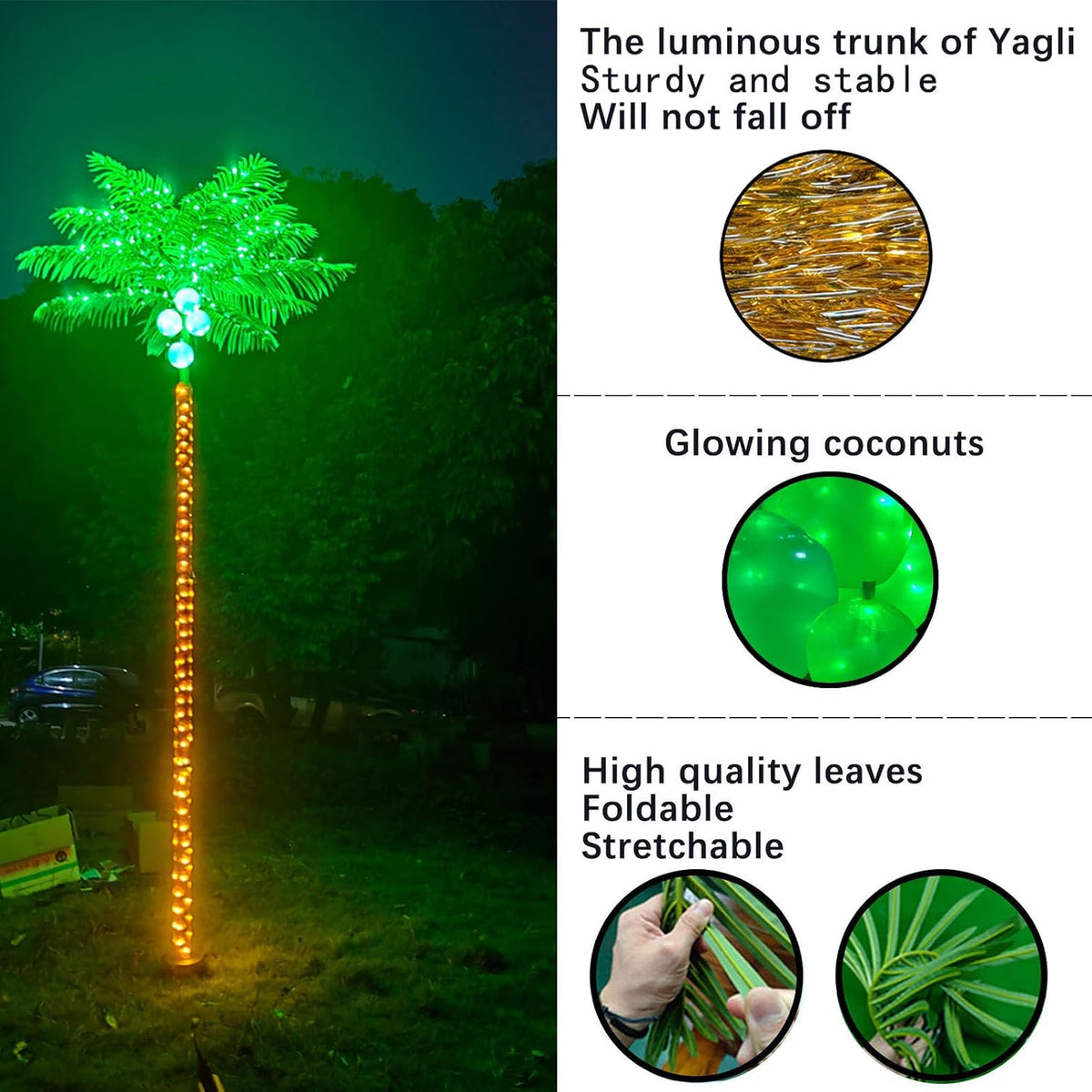 fairyrain artificial palm tree 10.5ft 420led outdoor lighted shown in use