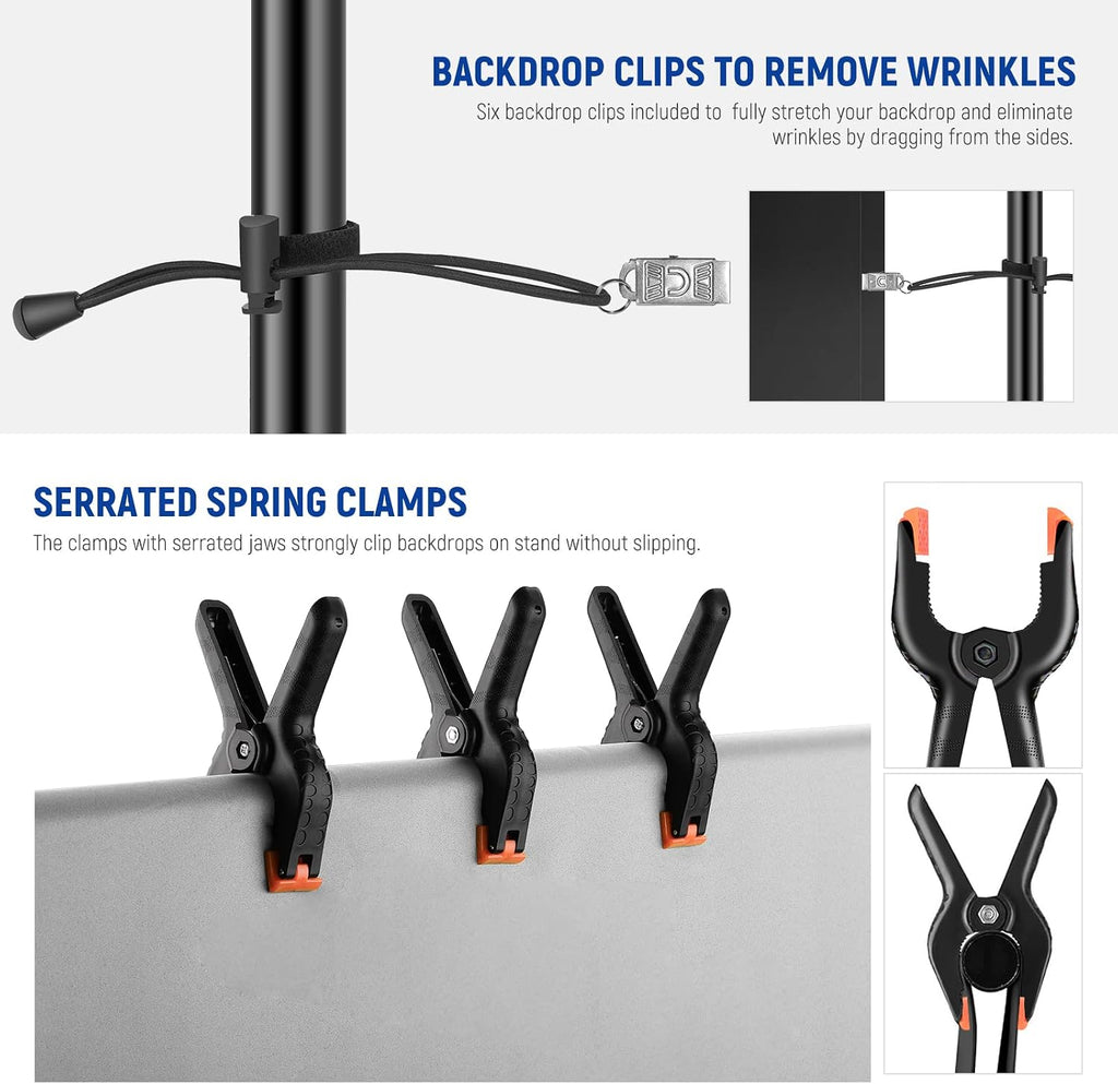 neewer 8.5x10ft adjustable backdrop stand kit, photography background shown in use