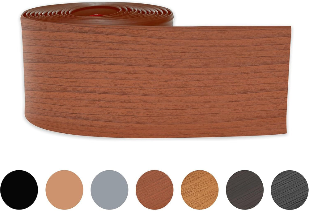 Red Teak Wall Molding Trim 3 Inch x 40 Feet, Bendable Waterproof Wall Base Ba...