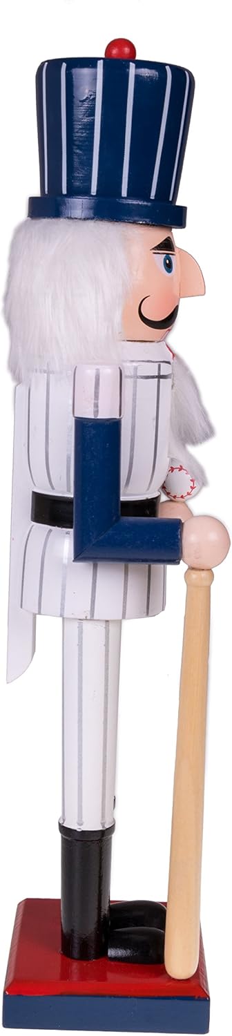 Clever Creations Baseball Player 16 Inch Traditional Wooden Nutcracker, Festi...