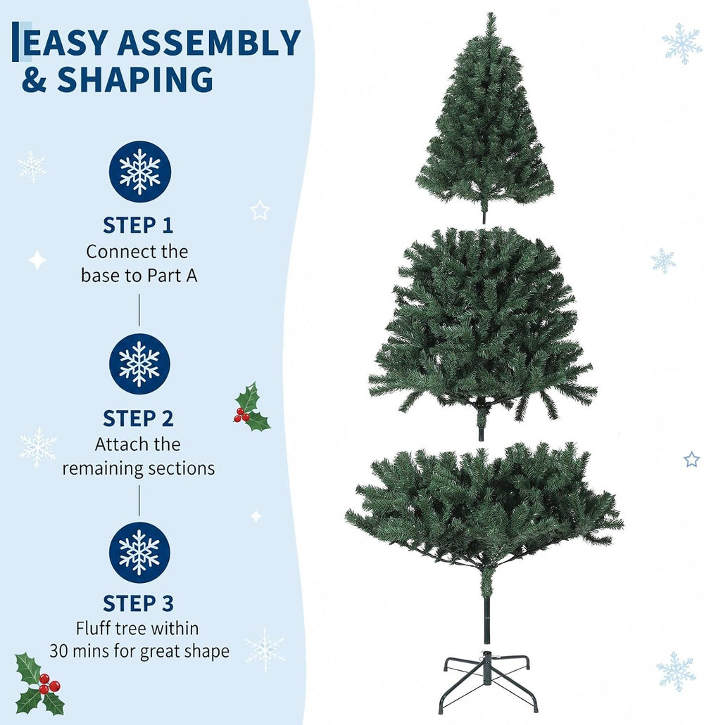 Garvee 7.5ft Premium Unlit Artificial Christmas Tree, 1346 Branch Tips