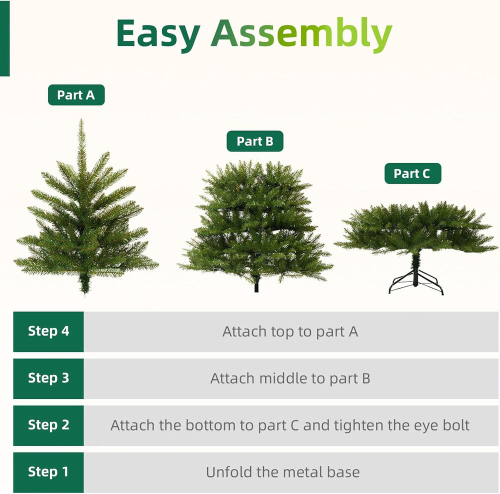 7.5ft Pre-Lit Slim Christmas Tree Douglas Fir with 350 Dual Color Lights