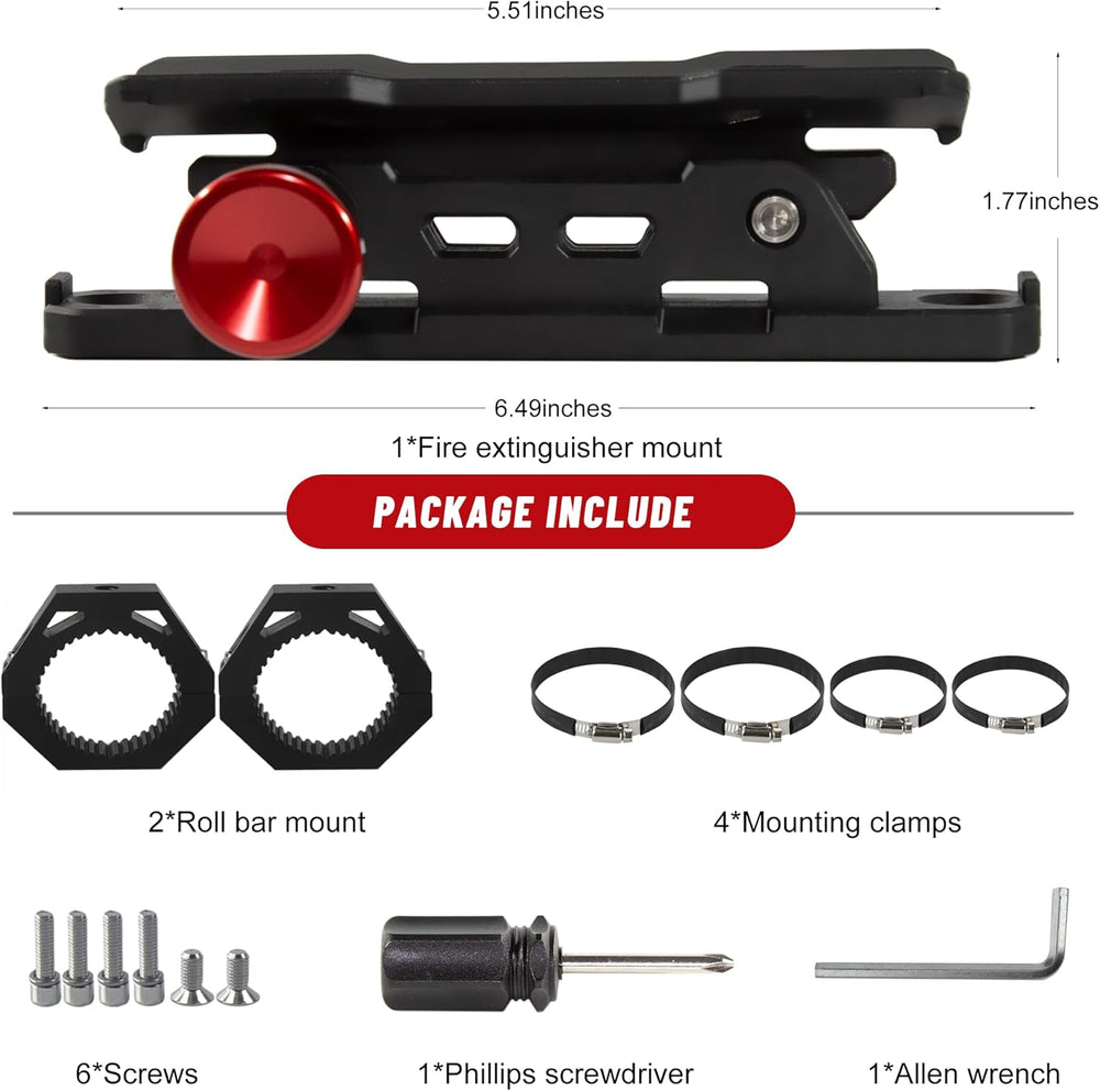 ZHILXN UTV Fire Extinguisher Mount Kit, Quick Release Extinguisher Holder