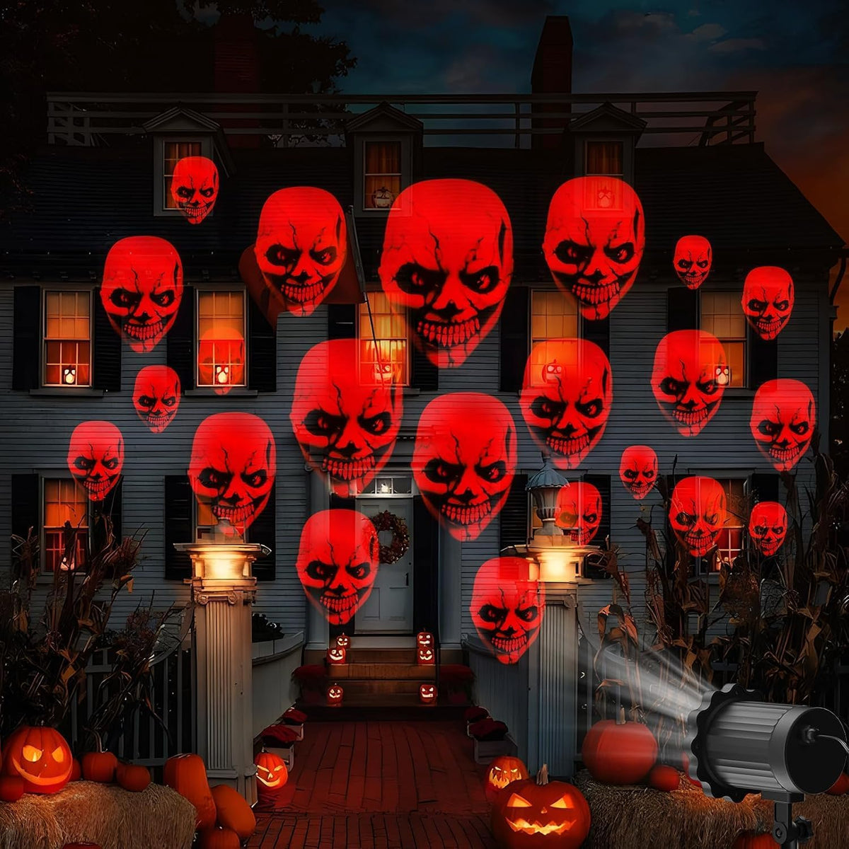 Halloween Projector Lights Outdoor,Skull Halloween Projector for Yard