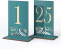 Wooden Table Numbers 1-25,3.2x5.8 Inch Double Sided Rustic Blue Wedding Table Number Signs with Wooden Base,Wedding Centerpieces for Banquet Restaurant Party Decor (Blue, 1-25)